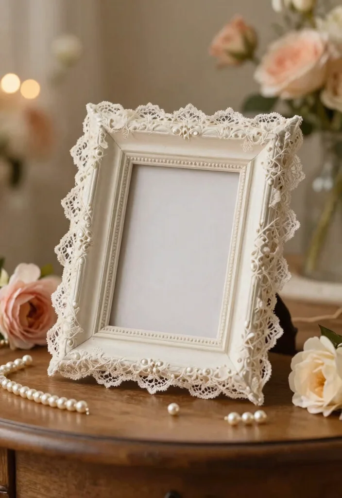 11 Gorgeous Wedding Photo Frames You Can DIY for Your Big Day (Wait for #4!) - 2. Vintage Lace Frame 1