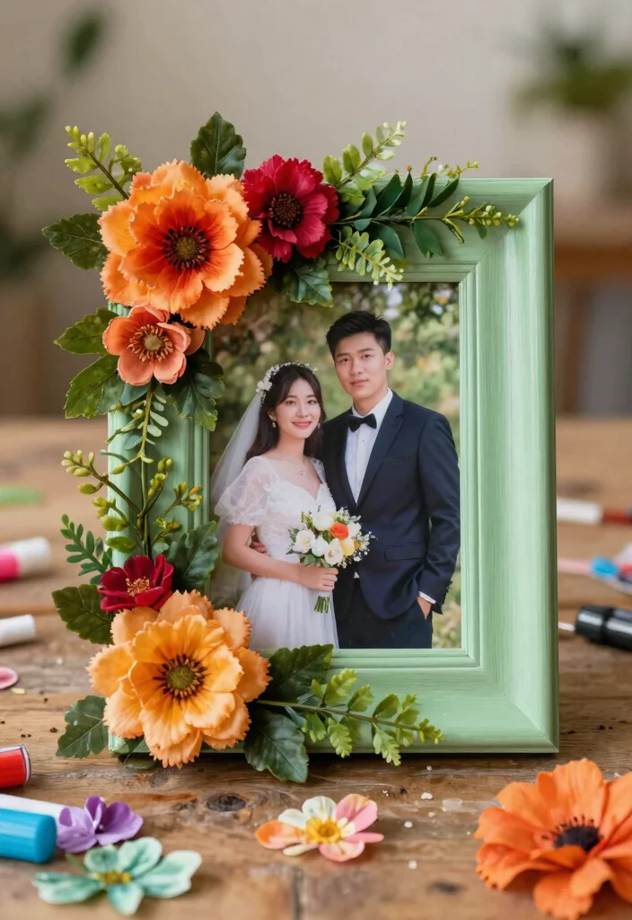 11 Gorgeous Wedding Photo Frames You Can DIY for Your Big Day (Wait for #4!) - 4. Floral Embellished Frame (Our Favorite!) 1