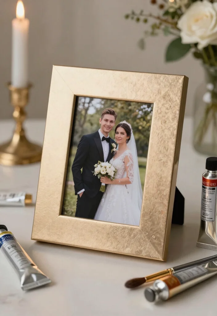 11 Gorgeous Wedding Photo Frames You Can DIY for Your Big Day (Wait for #4!) - 6. Metallic Foil Frame 1