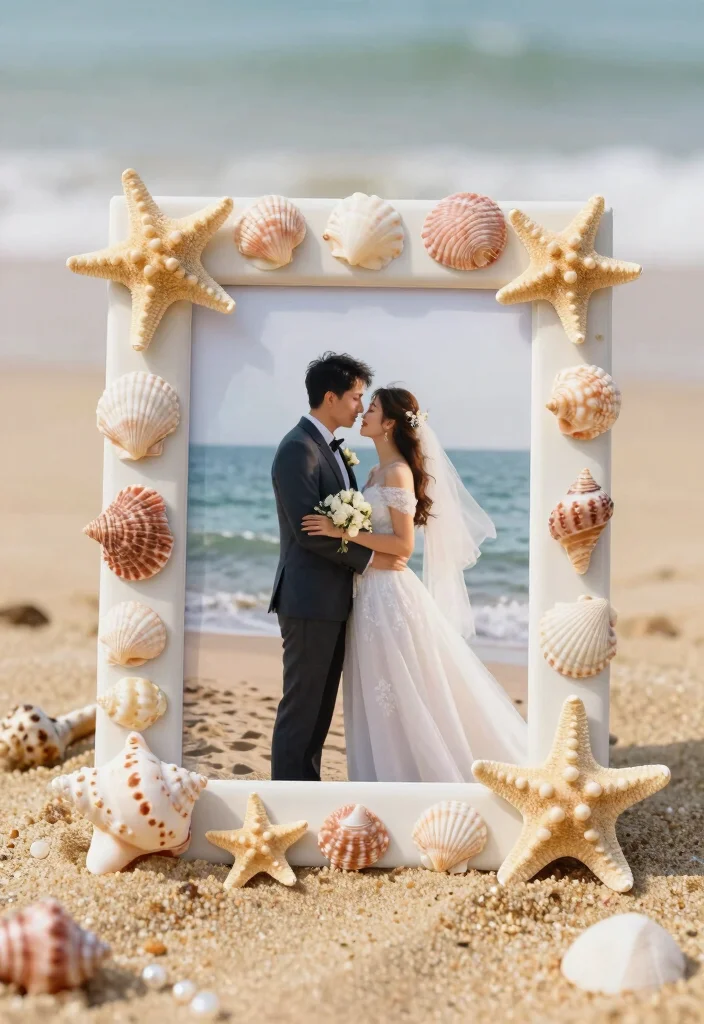 11 Gorgeous Wedding Photo Frames You Can DIY for Your Big Day (Wait for #4!) - 7. Beach-Themed Frame 1