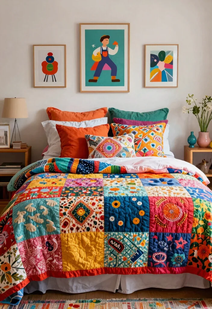 14 Boho Chic Bedroom Styles That Will Transform Your Space Into a Dreamy Oasis! - 10. Colorful Patchwork 1