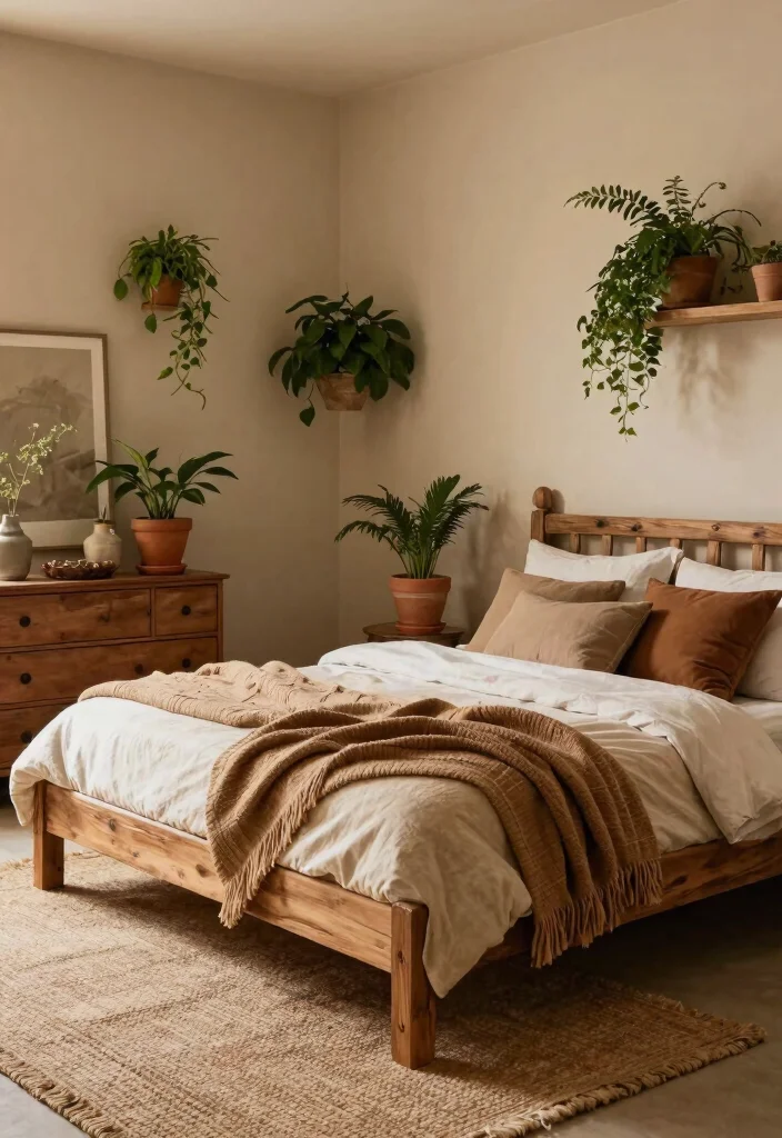 14 Boho Chic Bedroom Styles That Will Transform Your Space Into a Dreamy Oasis! - 2. Earthy Tones 1