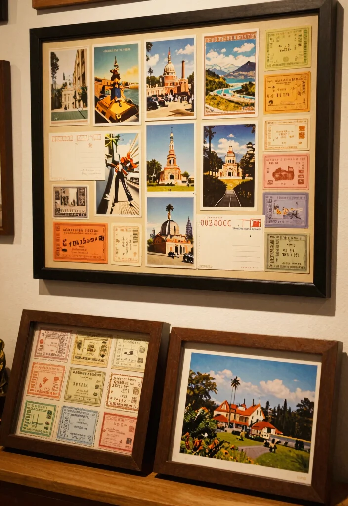 14 Nostalgic Vintage Wall Art Ideas That'll Bring Back Memories! - 10. Retro Travel Souvenirs: Keepsakes from the Past 1