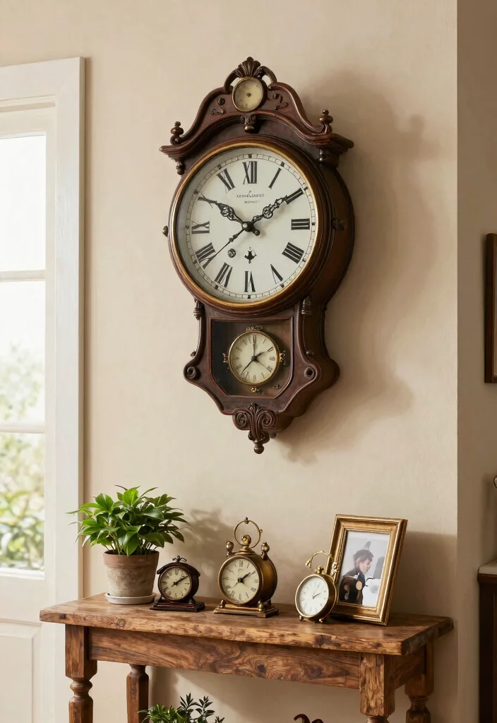 14 Nostalgic Vintage Wall Art Ideas That'll Bring Back Memories! - 13. Vintage Clock Art: Timeless Elegance 1