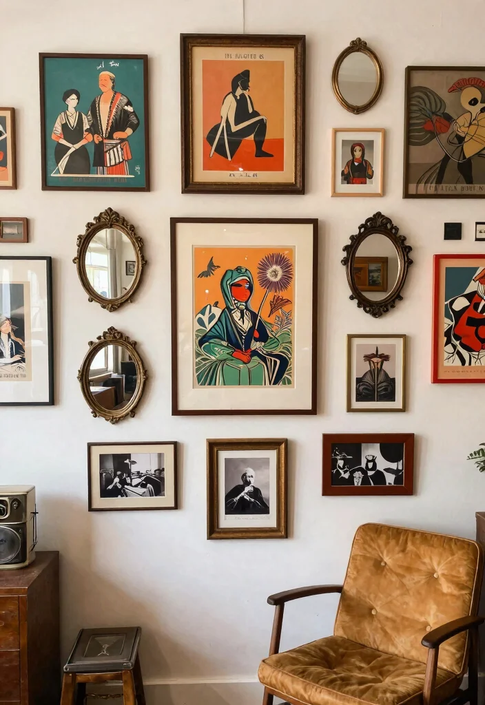 14 Nostalgic Vintage Wall Art Ideas That'll Bring Back Memories! - 14. Eclectic Gallery Walls: Curate Your Own Story 1