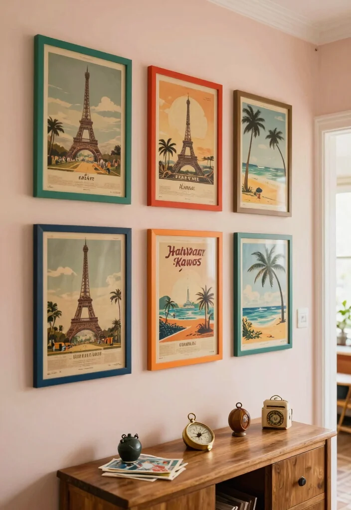 14 Nostalgic Vintage Wall Art Ideas That'll Bring Back Memories! - 2. Vintage Travel Posters: A Trip Down Memory Lane 1