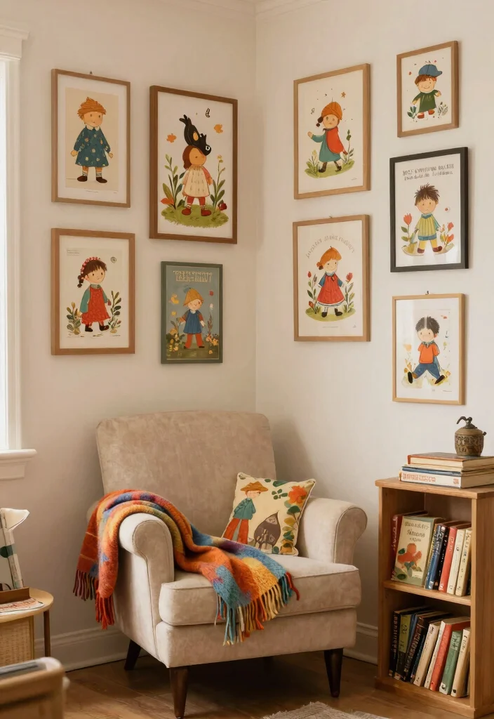 14 Nostalgic Vintage Wall Art Ideas That'll Bring Back Memories! - 3. Whimsical Illustrations: A Childhood Favorite 1