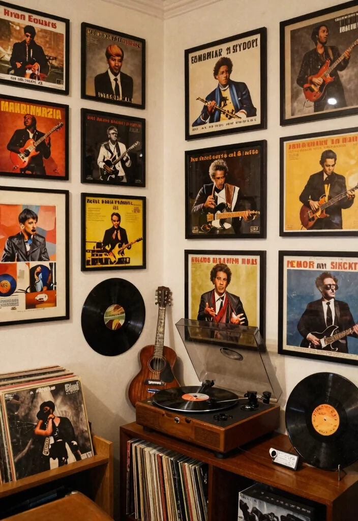 14 Nostalgic Vintage Wall Art Ideas That'll Bring Back Memories! - 7. Classic Album Covers: A Musical Journey 1