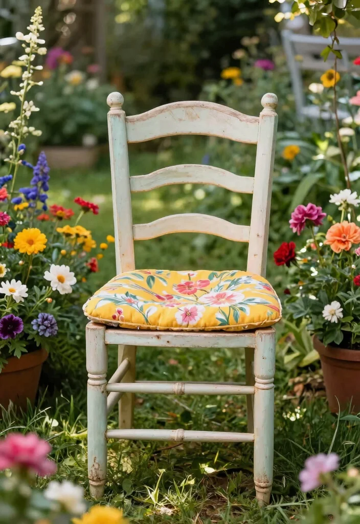 17 Unique Outdoor DIY Projects to Create Custom Garden Furniture (Get Inspired by #4!) - 11. Vintage Wooden Chair Revamp 1