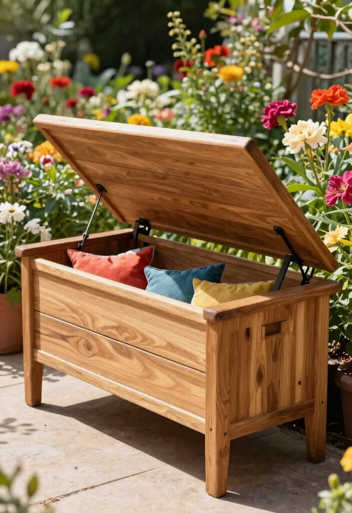 17 Unique Outdoor DIY Projects to Create Custom Garden Furniture (Get Inspired by #4!) - 6. Simple Bench with Storage 1