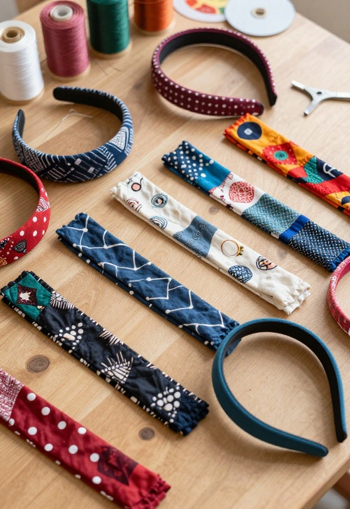 18 Creative Fabric Scrap Crafts for Unique Handmade Gifts (Your Friends Will Love #4!) - 13. Fabric Scrap Headbands 1