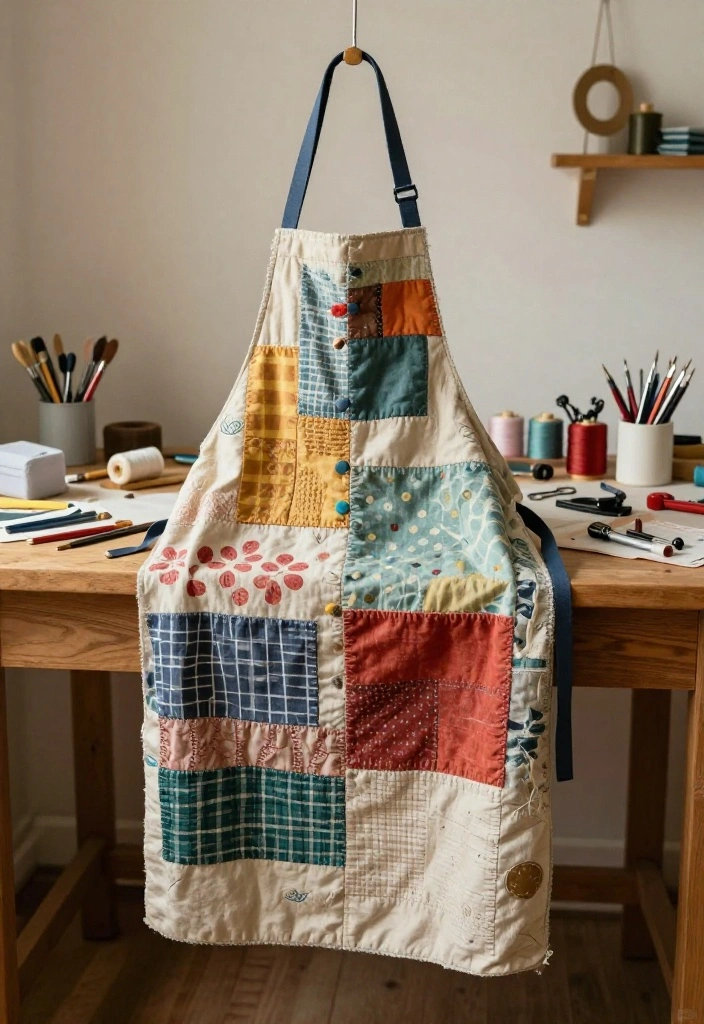 18 Creative Fabric Scrap Crafts for Unique Handmade Gifts (Your Friends Will Love #4!) - 17. Fabric Scrap Aprons 1