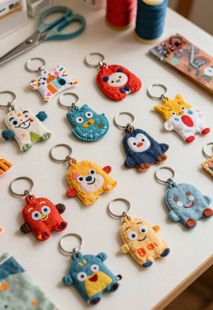 18 Creative Fabric Scrap Crafts for Unique Handmade Gifts (Your Friends Will Love #4!) - 2. Fabric Scrap Keychains 1