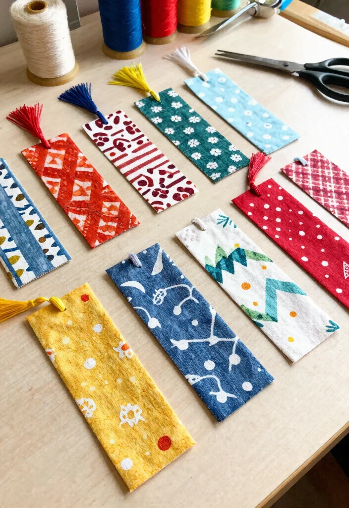 18 Creative Fabric Scrap Crafts for Unique Handmade Gifts (Your Friends Will Love #4!) - 3. Fabric Scrap Bookmarks 1
