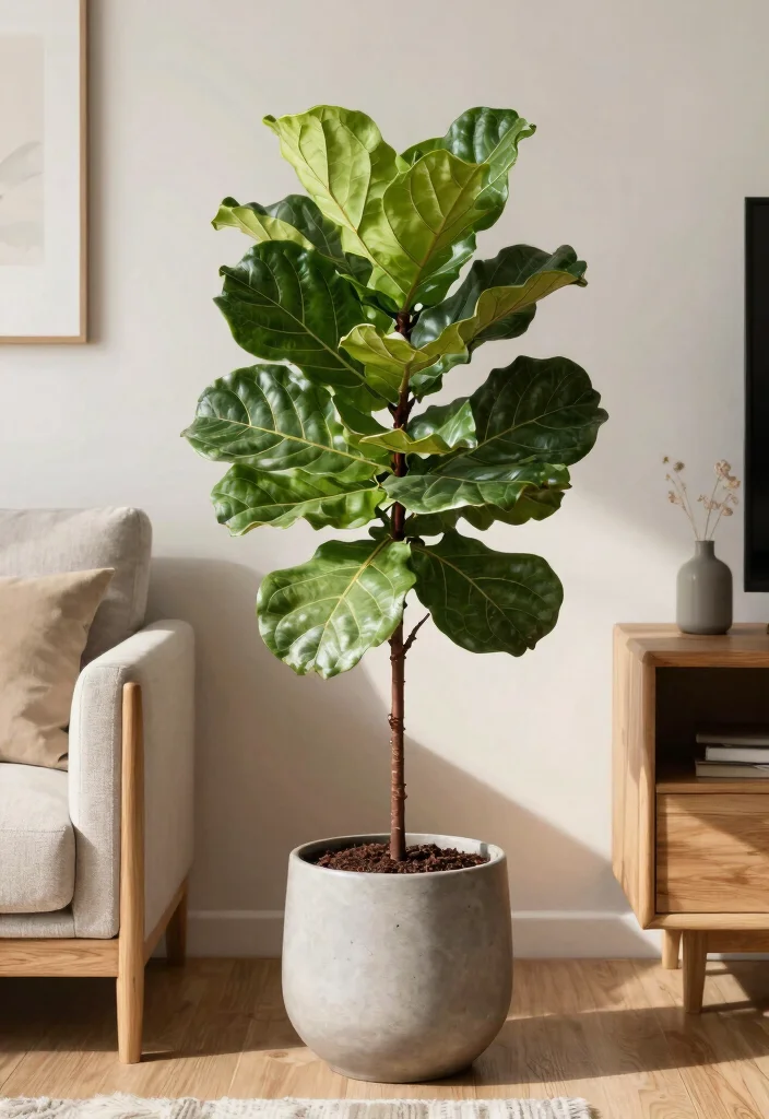 19 Sustainable Indoor Plants for a Greener Home (You Won't Believe #11!) - 3. Fiddle Leaf Fig 1