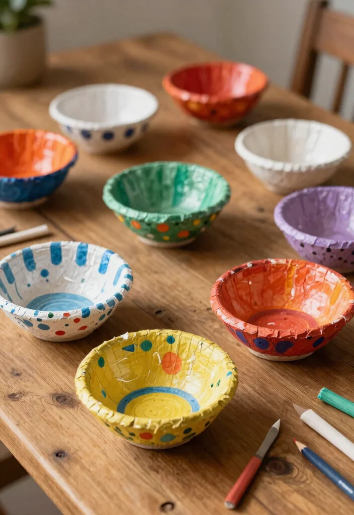 19 Trendy Upcycled Home Decor Ideas That Are Totally Affordable (#10 Will Surprise You!) - 12. Recycled Paper Mache Bowls 1