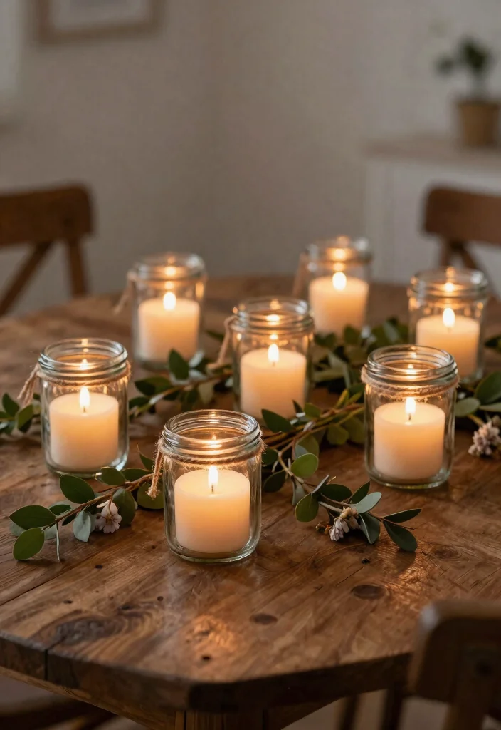 19 Trendy Upcycled Home Decor Ideas That Are Totally Affordable (#10 Will Surprise You!) - 14. Upcycled Glass Jar Candle Holders 1