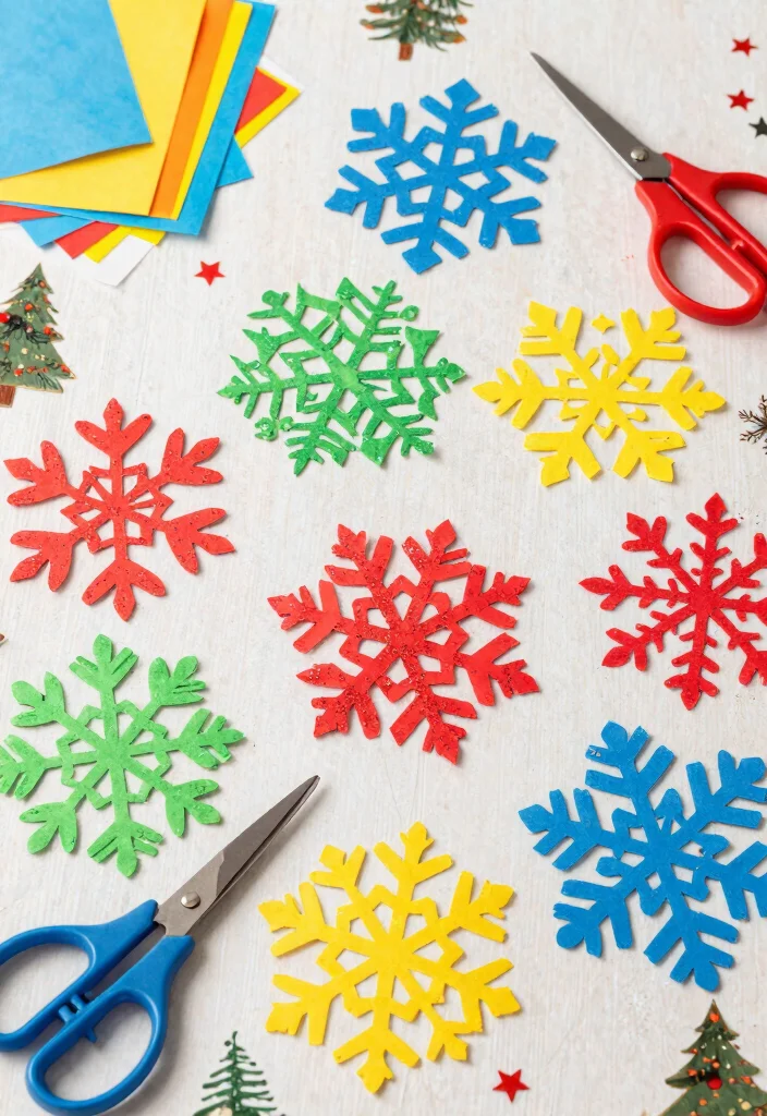 20 Easy Seasonal DIY Ornaments You Can Make in Under an Hour (Your Guests Will Be Impressed!) - 2. Colorful Paper Snowflakes 1