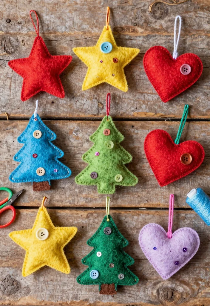 20 Easy Seasonal DIY Ornaments You Can Make in Under an Hour (Your Guests Will Be Impressed!) - 3. Festive Felt Ornaments 1