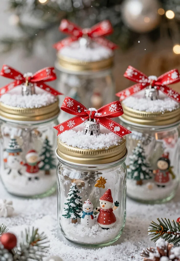 20 Easy Seasonal DIY Ornaments You Can Make in Under an Hour (Your Guests Will Be Impressed!) - 5. Snowy Mason Jar Lid Ornaments 1