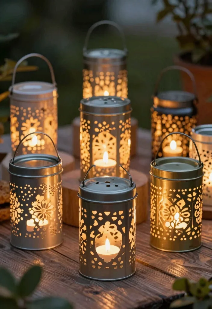 22 Eco-Friendly Craft Ideas for Party Decorations That Will Wow Your Guests (Good Luck Choosing Just One!) - 18. Upcycled Tin Can Lanterns 1