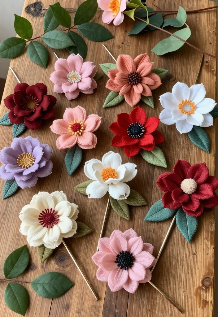 22 Eco-Friendly Craft Ideas for Party Decorations That Will Wow Your Guests (Good Luck Choosing Just One!) - 20. Fabric Flower Hair Pins 1