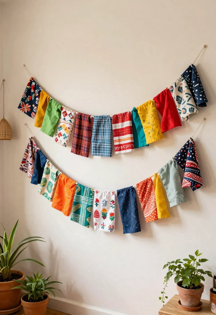 22 Eco-Friendly Craft Ideas for Party Decorations That Will Wow Your Guests (Good Luck Choosing Just One!) - 8. Fabric Scrap Garlands 1
