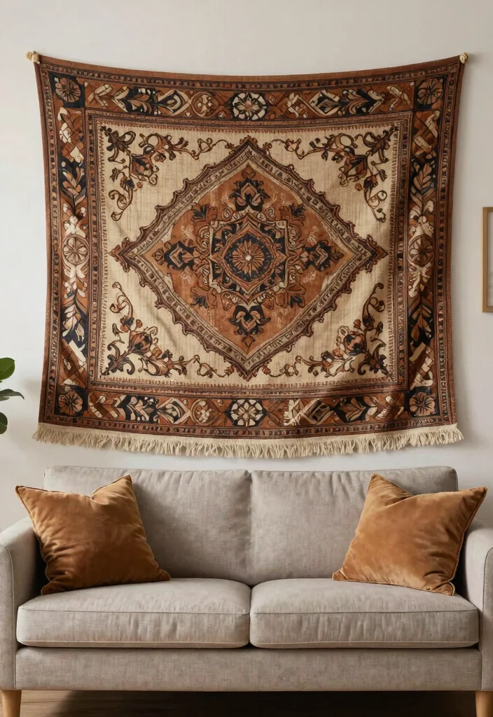 25 Cozy Living Room Accessories to Elevate Your Home’s Atmosphere! - 13. Wall Tapestries 1