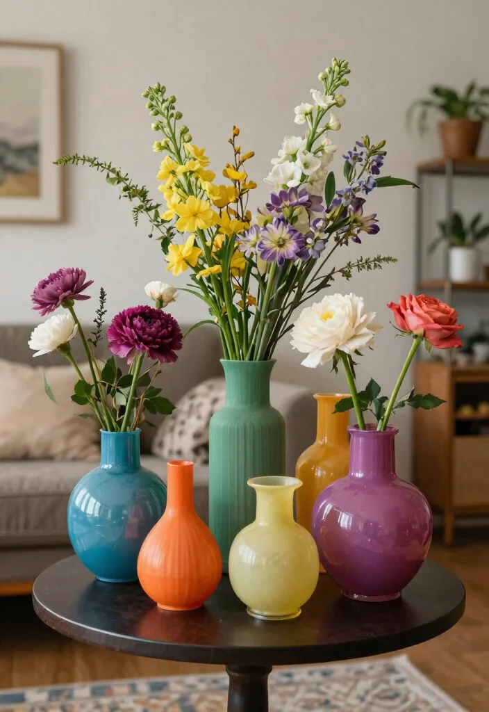 25 Cozy Living Room Accessories to Elevate Your Home’s Atmosphere! - 21. Colorful Vases 1