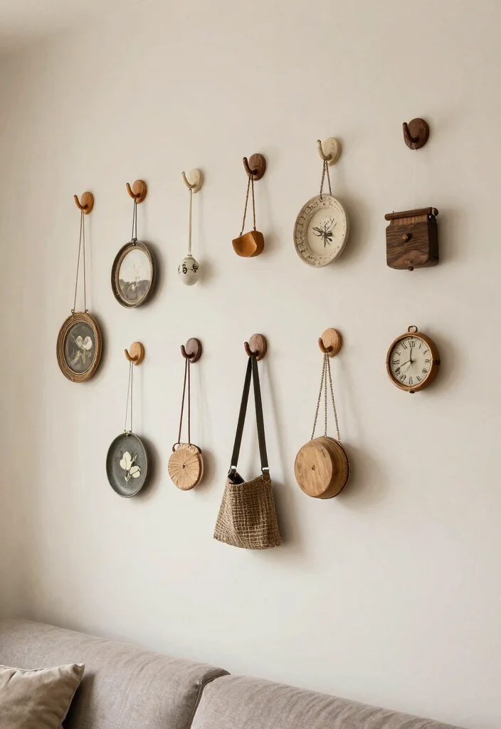 25 Cozy Living Room Accessories to Elevate Your Home’s Atmosphere! - 22. Unique Wall Hooks 1