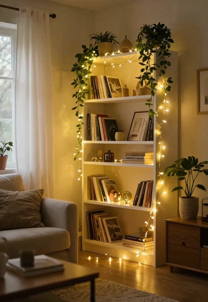 25 Cozy Living Room Accessories to Elevate Your Home’s Atmosphere! - 3. Ambient Fairy Lights 1